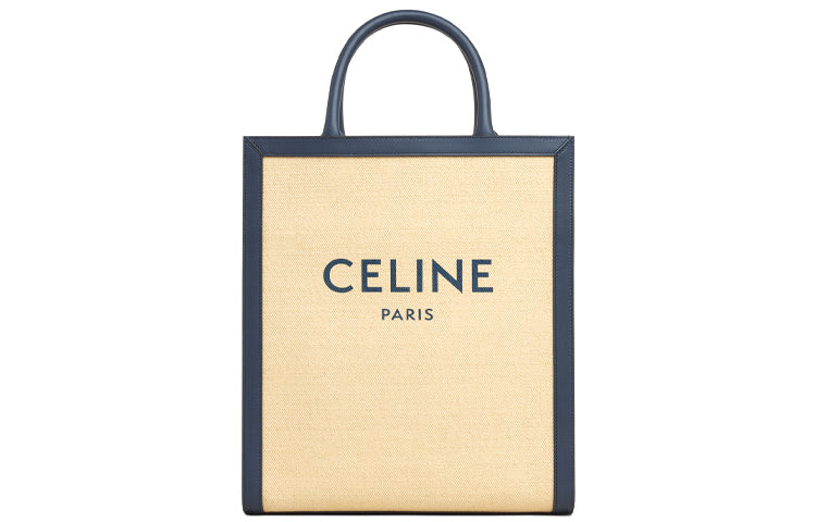 CELINE Fabric And Cow Leather Handbag Small Size Women's Vanilla/Marine Blue