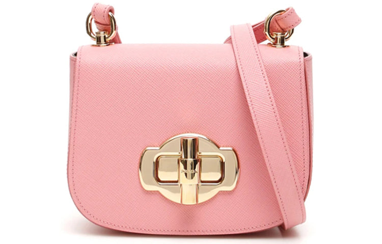 PRADA Cow Leather Shoulder Bag Women's Pink
