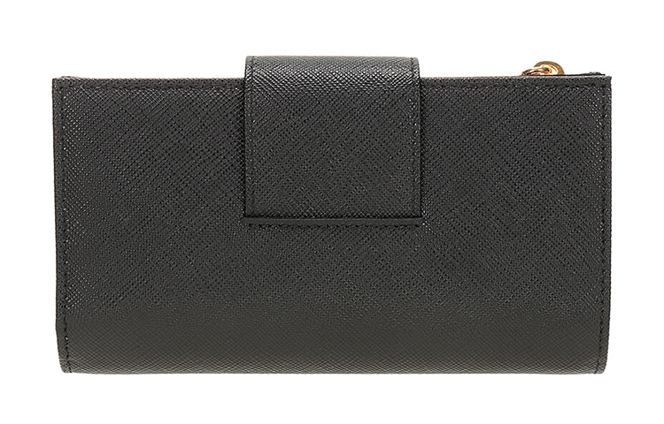 PRADA Cow Leather Wallet Women's Black