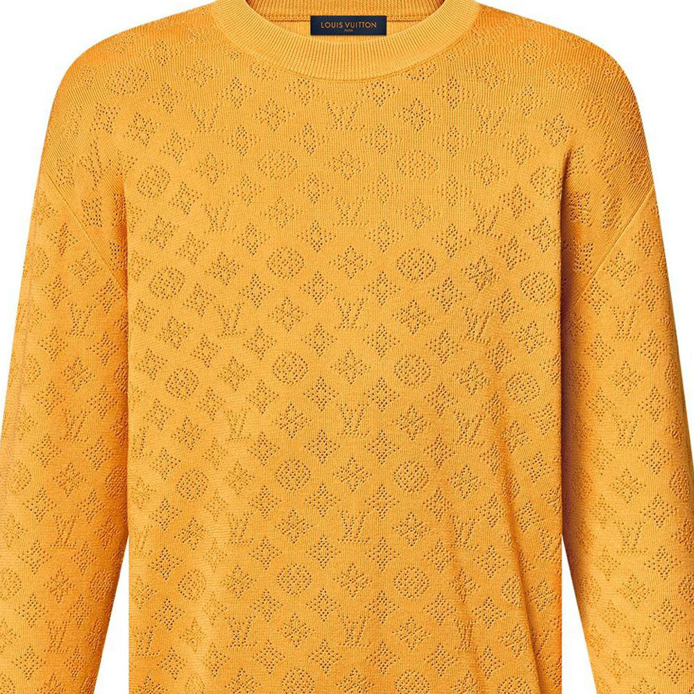 LOUIS VUITTON 1AGJHI Monogram Pointelle Cotton Pullover