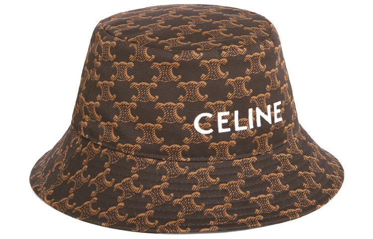 CELINE Cotton Bucket Hats Unisex Brown/Caramel