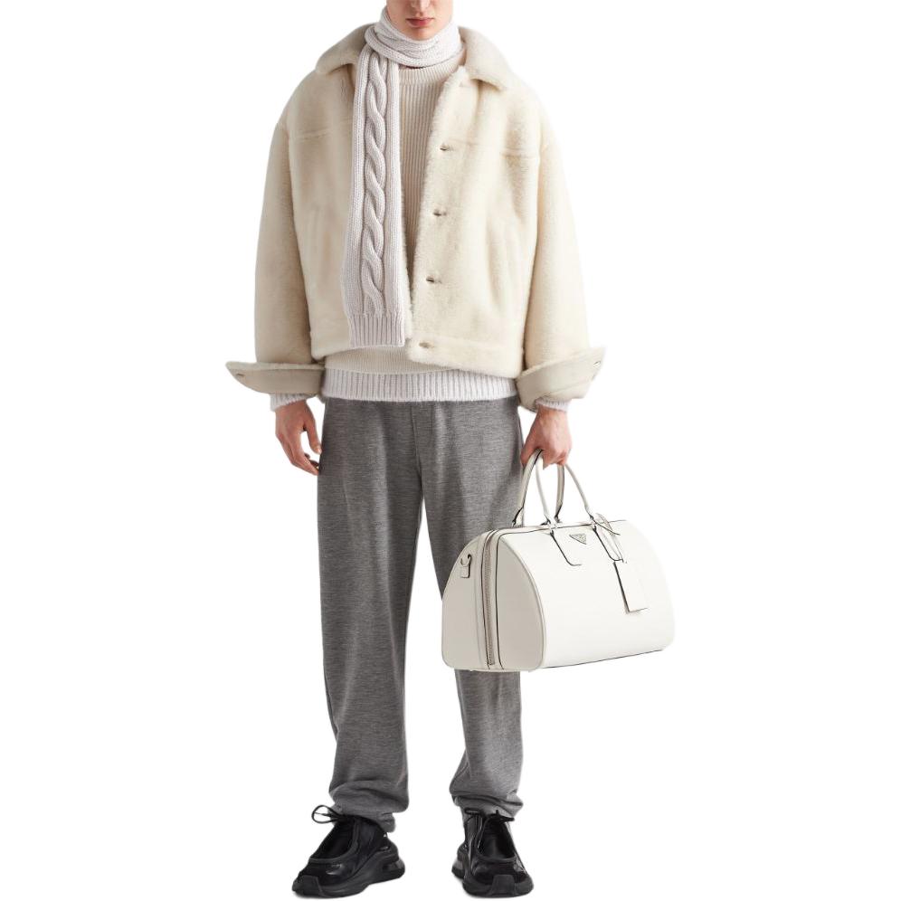PRADA Button-front Shearling Jacket