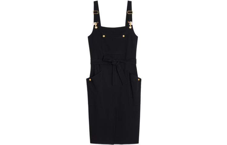 CELINE Workwear Viscose Sable Dress Black