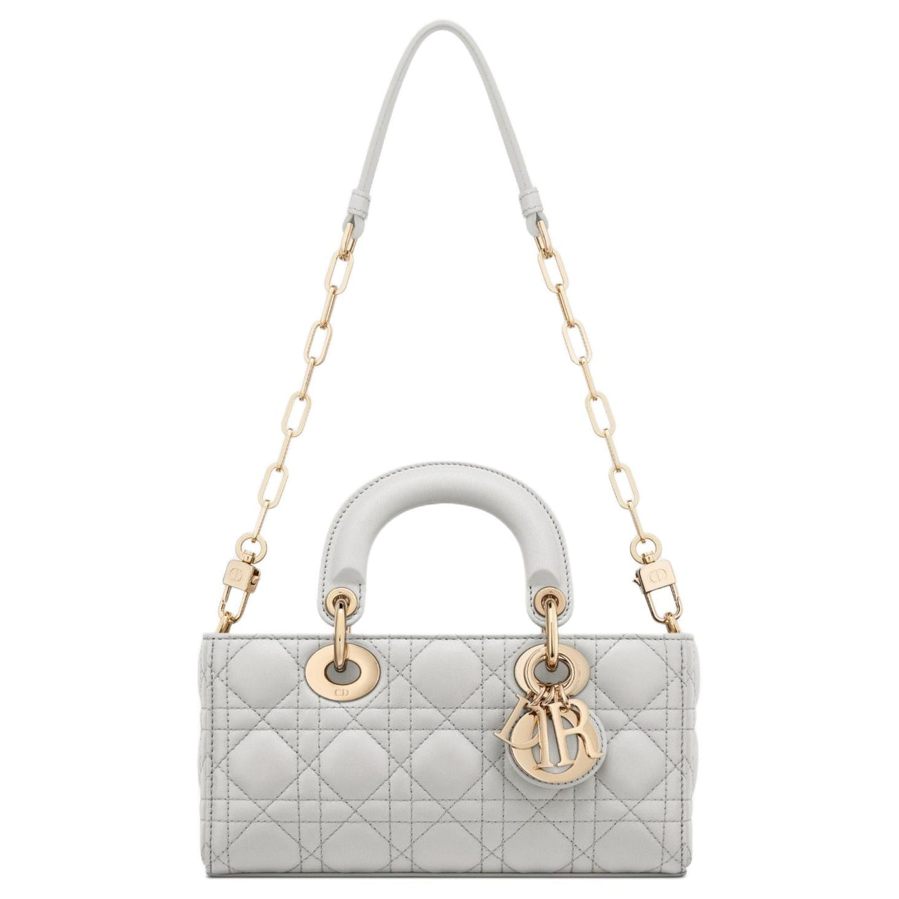 DIOR Lady D Joy Lambskin Lady Dior Bag, Shoulder Bag, Crossbody Bag, Handbag Small Size Women's Mist Gray