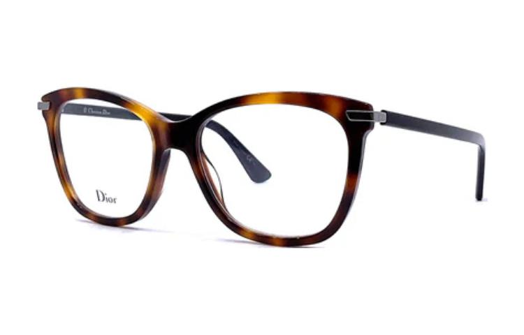 DIOR Acetate Metal Cat Eye Eyeglass Frames Unisex Tortoiseshell