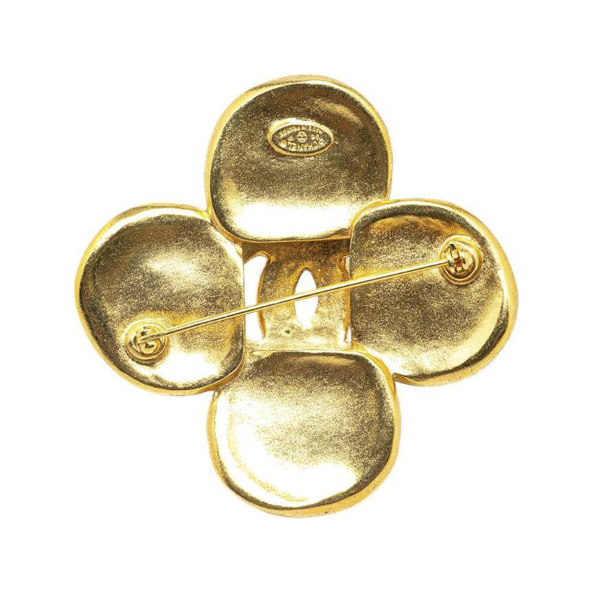 CHANEL 1996 Cc Clover Brooch