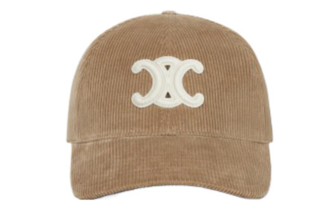 CELINE Cashmere Corduroy Baseball Caps Women's Brown