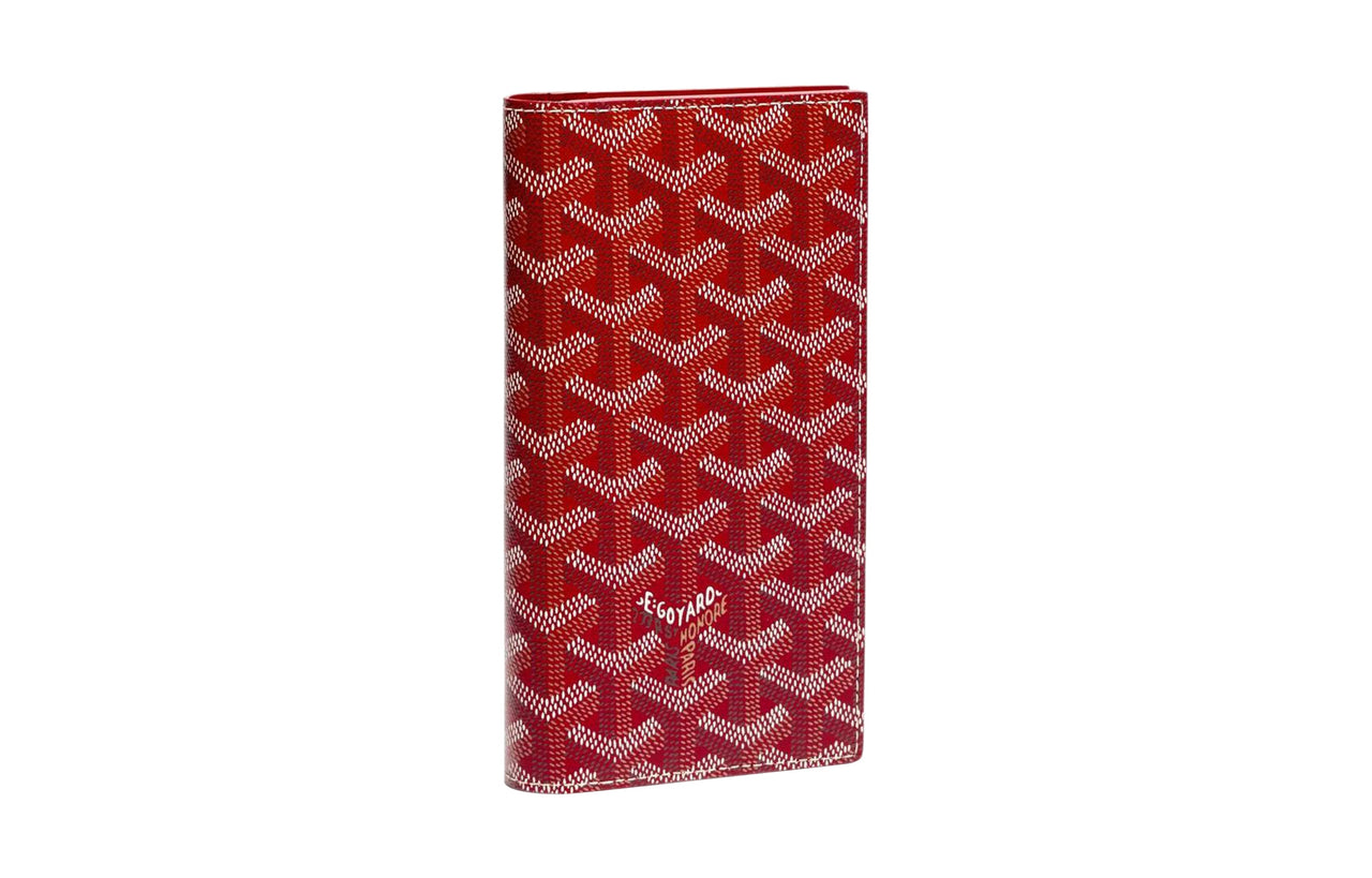 GOYARD SAINT-ROCH Canvas With Leather Dog's Teeth Wallet Unisex Red