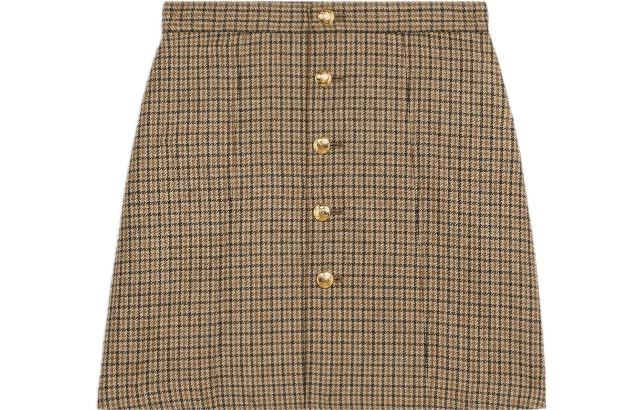 CELINE Casual Short Skirts Women's Yellow