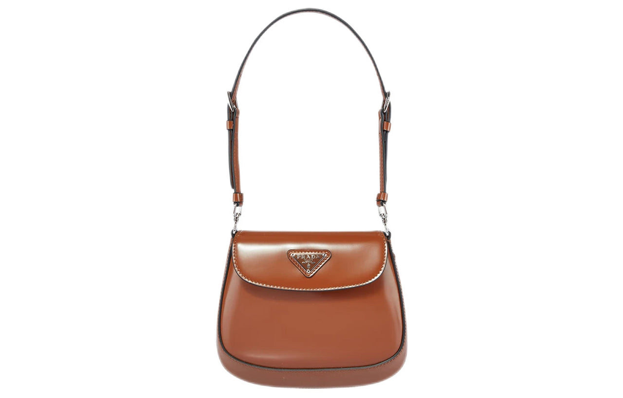 PRADA Cleo Leather Shoulder Bag Handbag Shoulder Bag Women's Brown
