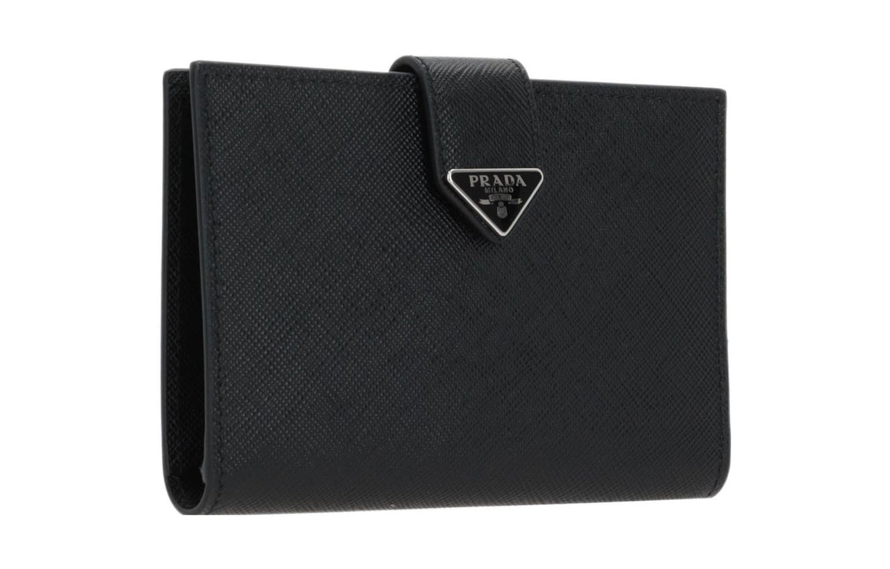 PRADA Calfskin Wallet Men's Black