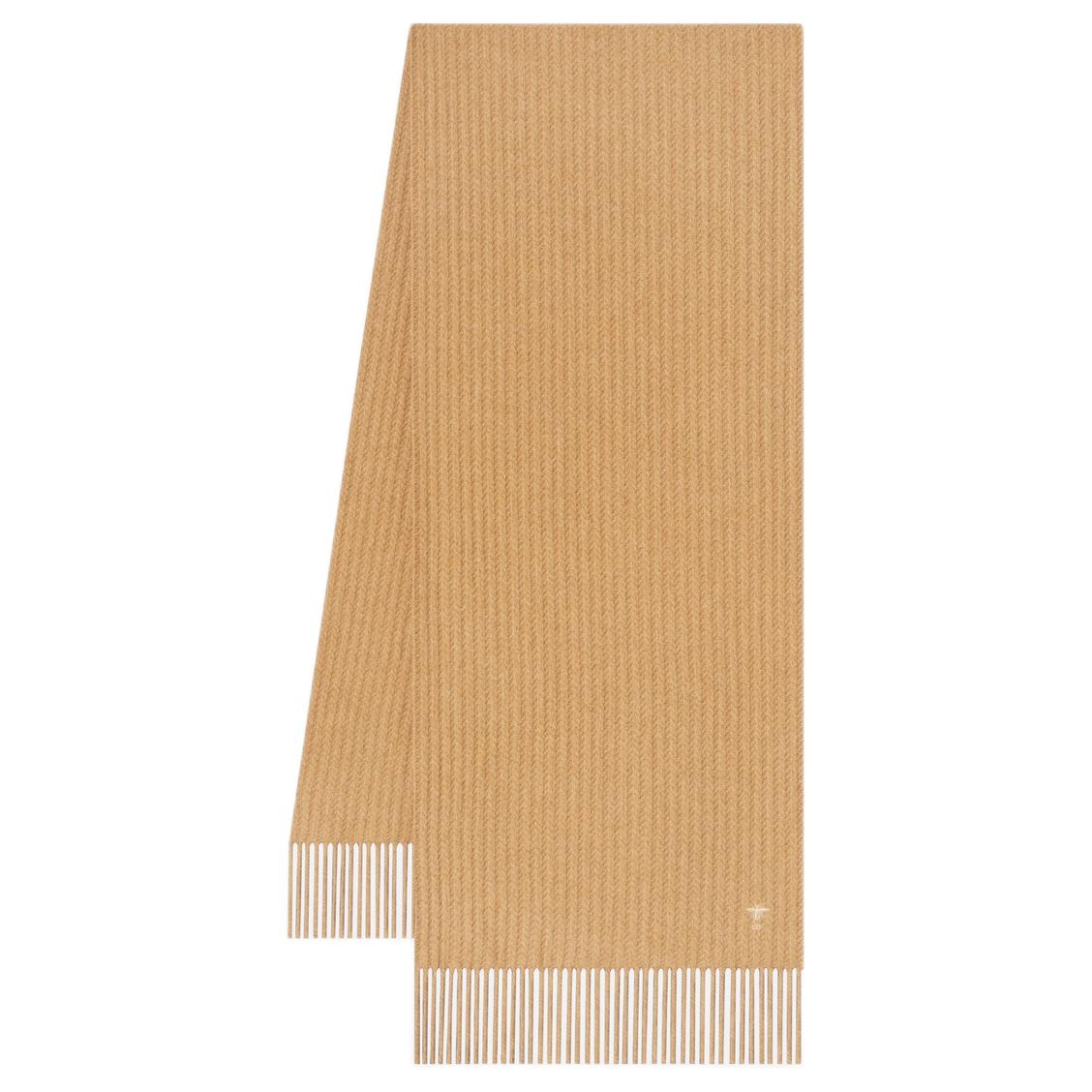 DIOR Cashmere Knit Scarves Women's Camel Brown
