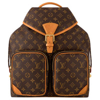 LOUIS VUITTON Cow Leather Backpack Unisex Brown