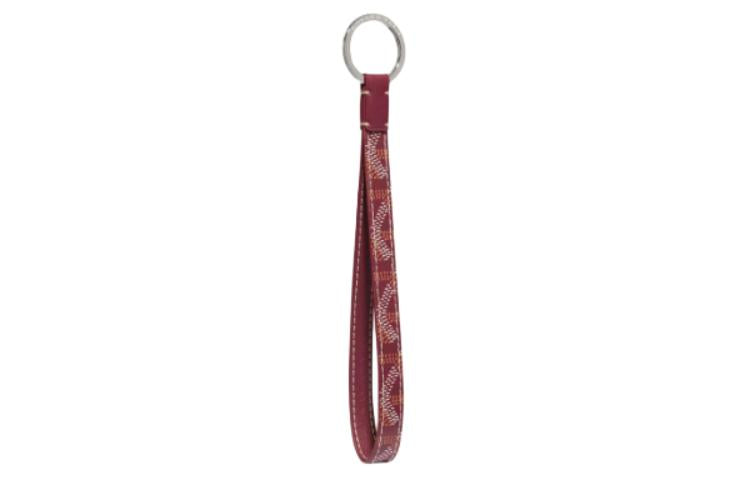 GOYARD Canvas With Calfskin Keychain Bag Accessory Unisex Burgundy