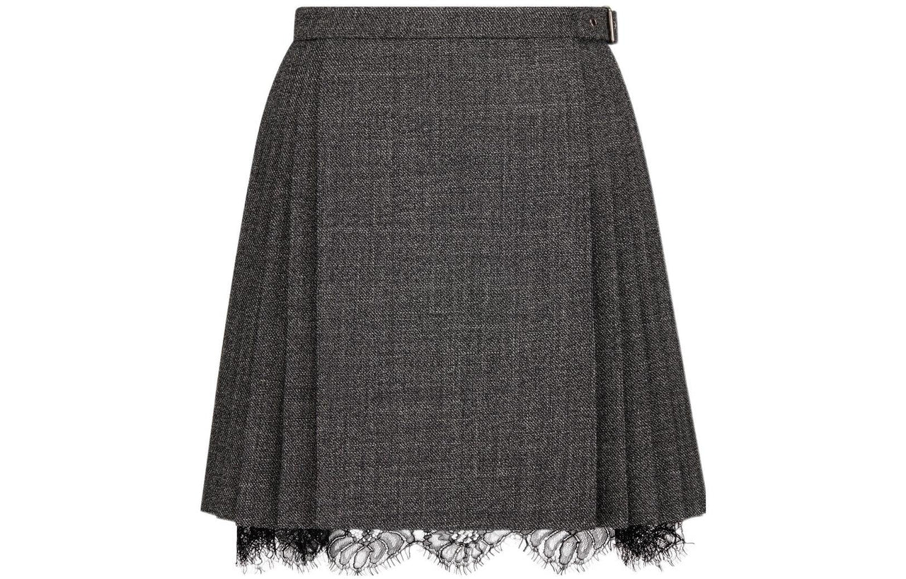 DIOR Lace Detailed Pleated Mini Skirt