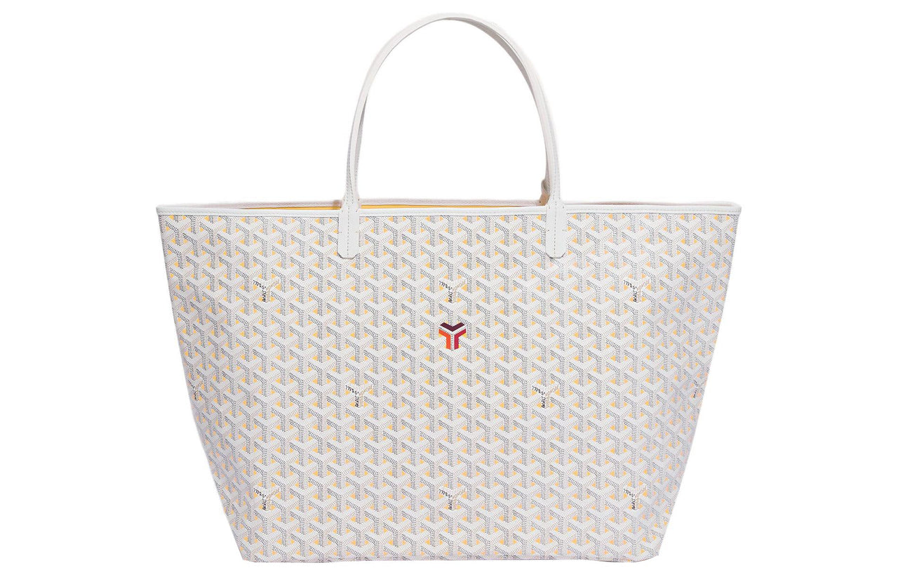 GOYARD Saint Louis Claire-Voie Canvas Cowhide One Shoulder Handbags Unisex White/Yellow