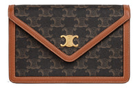 CELINE Canvas With Sheepskin Wallet, Shoulder Bag, Crossbody Bag Regular Women's Tawny