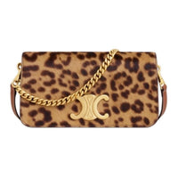 CELINE Calfskin Shoulder Bag Regular Women's Brown