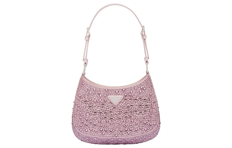 PRADA Cleo Fabric Handbag Shoulder Bag Women's Pink