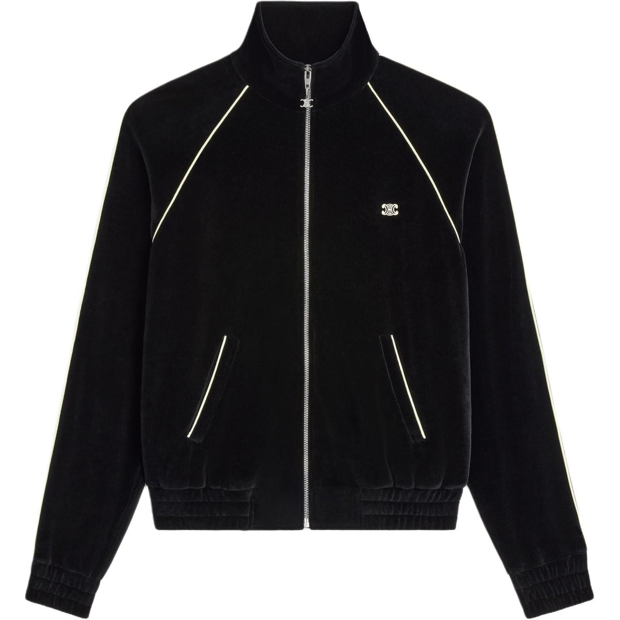 CELINE Triomphe Tracksuit Jacket In Velvet Jersey