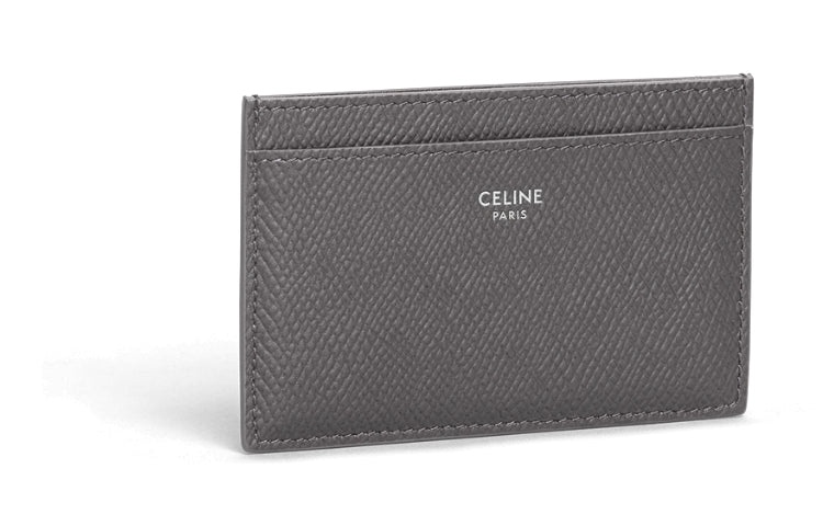 CELINE Cow Leather Card Holder Men's Gray