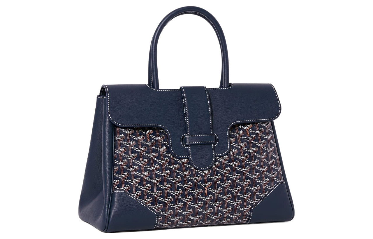 GOYARD Saigon Canvas With Leather Xigong Tote Handbags Shoulder Bags Large Size Unisex Marine Blue