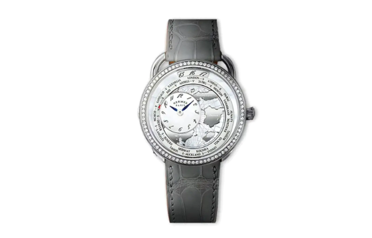 HERMES Arceau Wrist Watch Automatic Mechanical Movement Crocodile Leather Strap 38mm White Dial Men's Watches