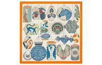 HERMES Silk Scarf Women's Beige