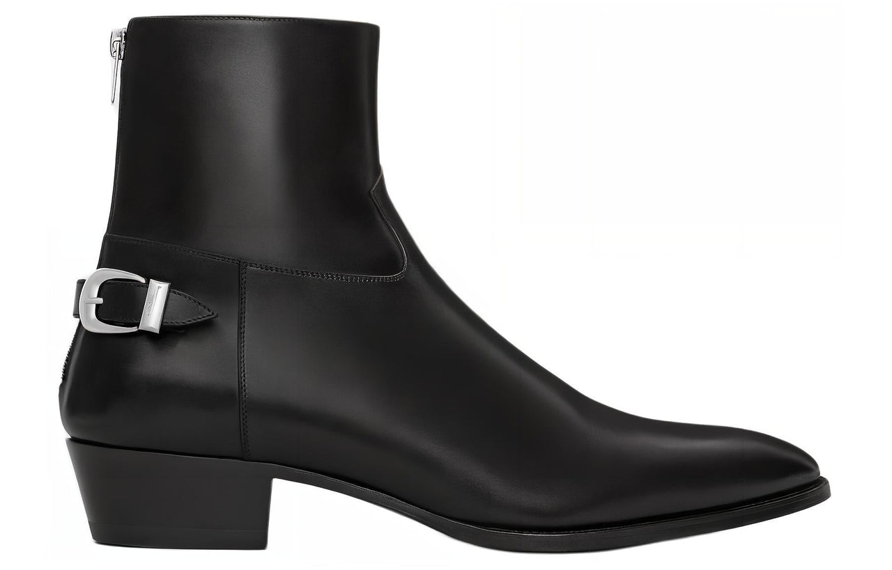 CELINE Ankle Boots 4cm Men's Black