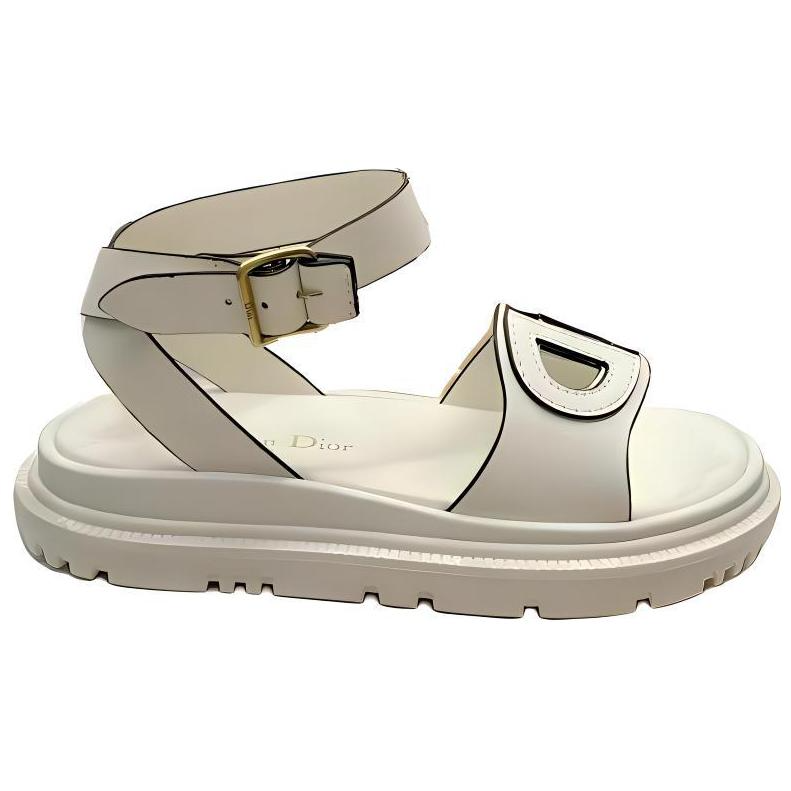 DIOR D-Club Strap Sandals Women's White