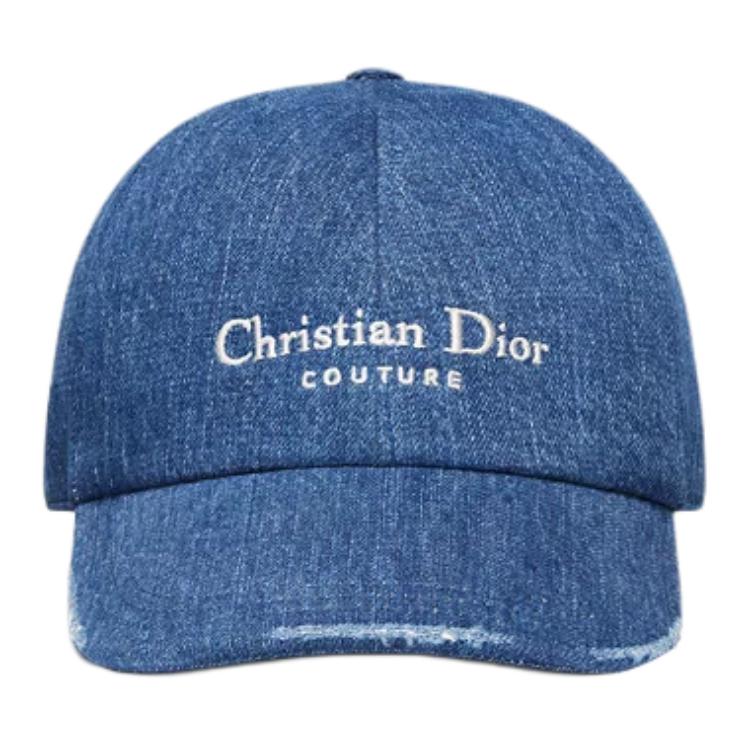 DIOR Distressed Denim Baseball Cap