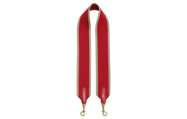 CELINE Fabric And Calfskin Bag Straps Women's Red/Natural