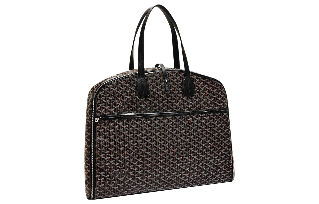 GOYARD MAYFAIR Canvas With Leather Handbag Unisex Black