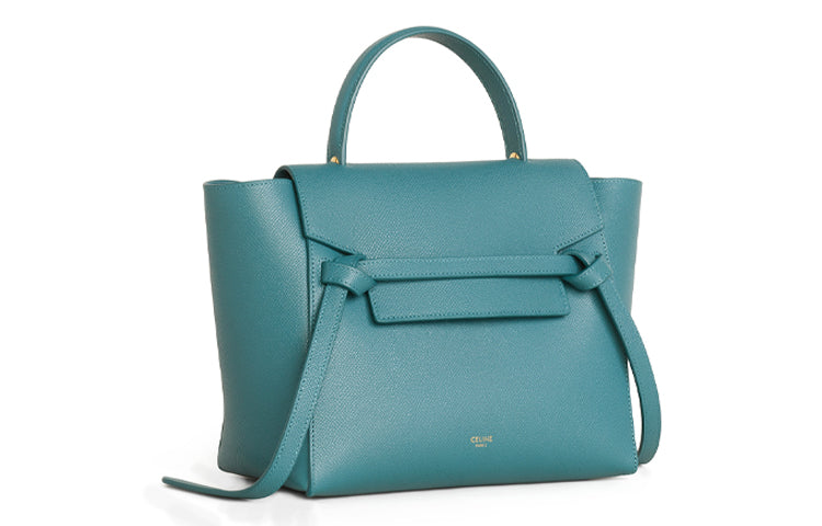 CELINE Belt Cow Leather Shoulder Bag Crossbody Bag Handbag Micro Women's Prussia Blue