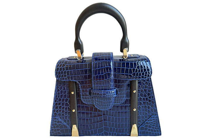 GOYARD Saigon Crocodile Leather Small Waste Bag Lady Bag Handbag Crossbody Bag Regular Women's Blue Black
