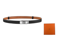 HERMES Cow Leather Leather Belts Unisex Black Width 1.8cm