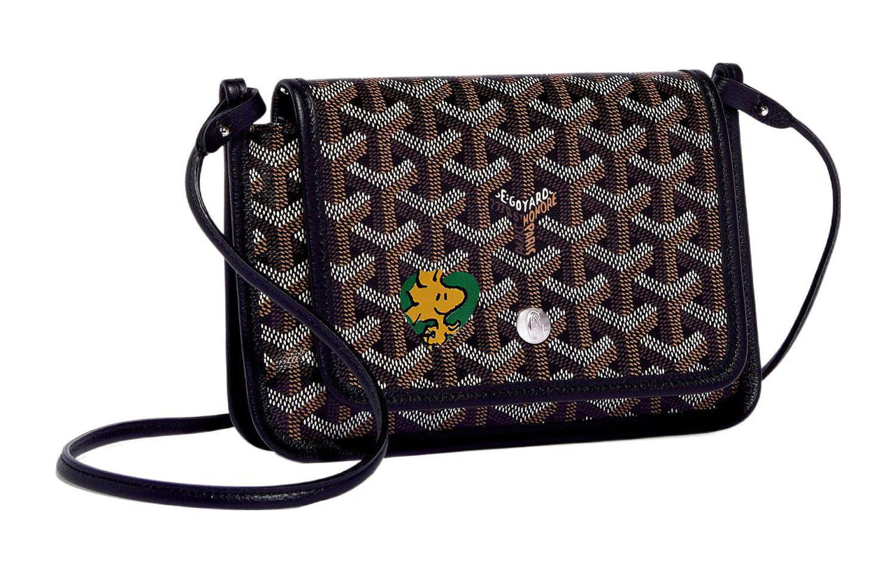 GOYARD Plumet Canvas With Leather Envelope Bag Handheld Shoulder Bag Crossbody Bag Small Size Unisex Black/Green