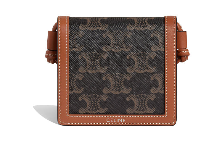 CELINE Cow Leather Shoulder Bag Crossbody Bag Wallet Regular Men's Tawny