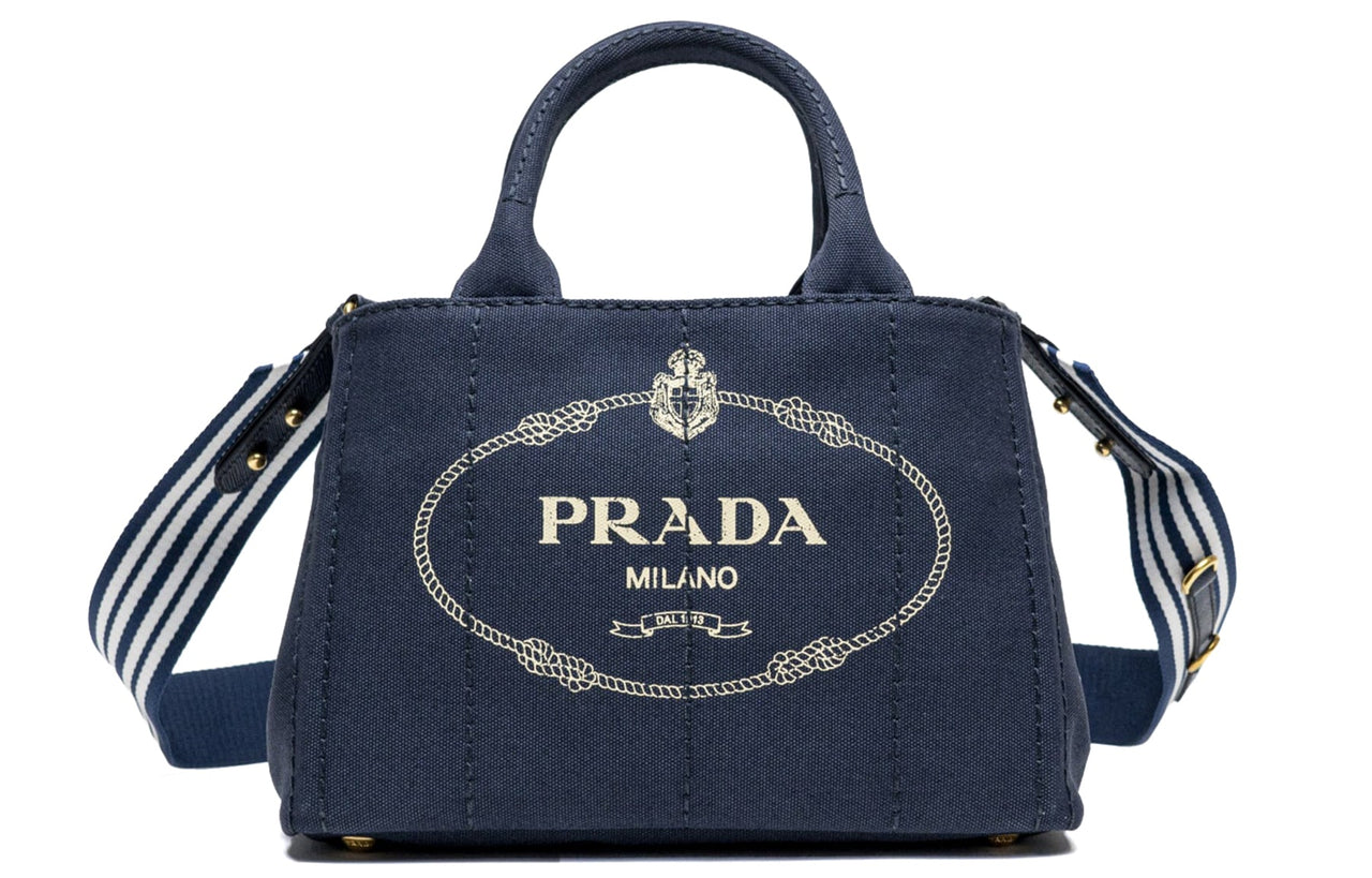 PRADA Canvas Canvas Bag Shoulder Bag Crossbody Bag Handbag Women's Blue