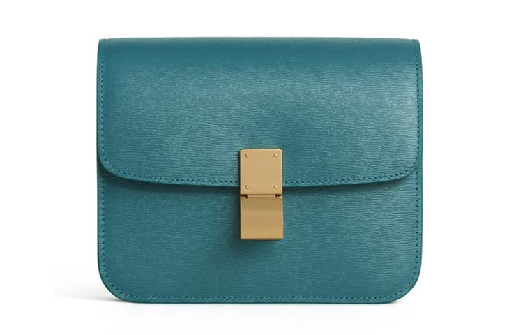 CELINE Classic Bo Cork Grain Cowhide Square Bag, Handbag, Crossbody Bag, Shoulder Bag Women's Prussian Blue