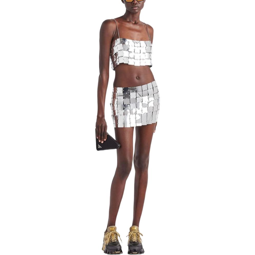 PRADA Casual Short Skirts Women's Silver
