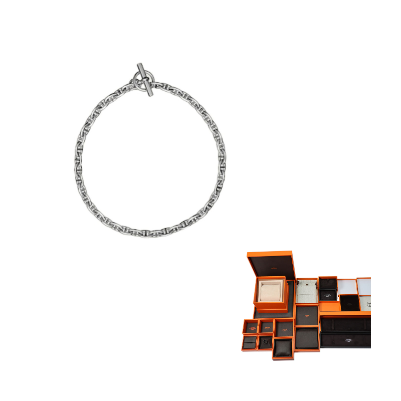 HERMES 925 Sterling Silver Necklaces Women's Silver