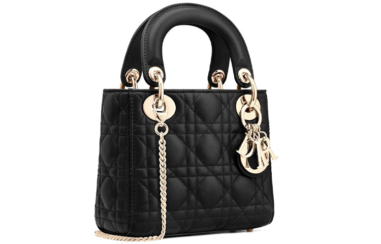 DIOR Lady Dior Matte Lambskin Dior Bag Shoulder Bag Crossbody Bag Handbag Mini Women's Black