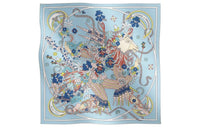 HERMES Silk Scarves Unisex Blue
