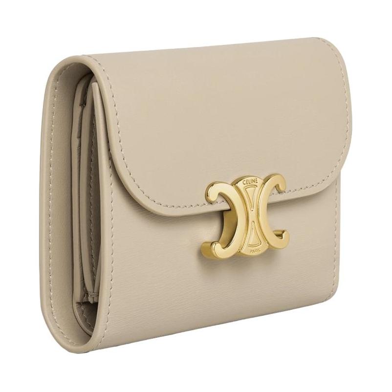 CELINE Calfskin Wallet Women's Gold