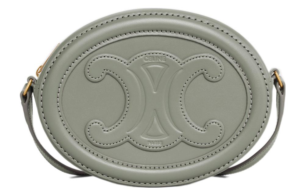 CELINE Cuir Triomphe Smooth Calf Leather Shoulder Bag Crossbody Bag Mini Women's Green
