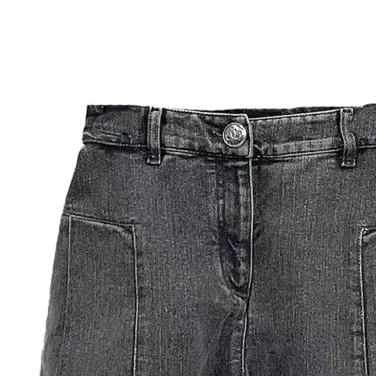 CHANEL Denim Short Skirts Women's Black