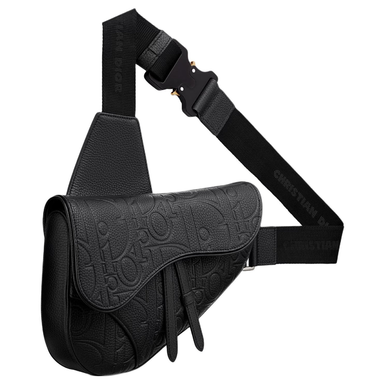 DIOR Calfskin Saddle Bag Crossbody Sling Bag Men's Black