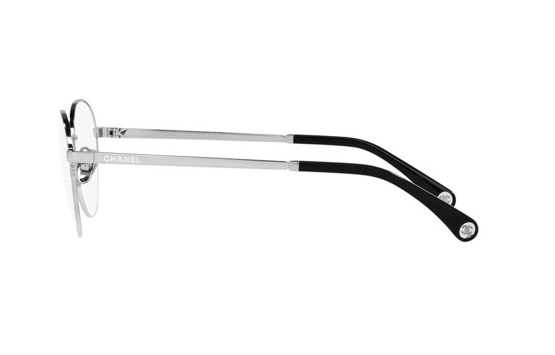 CHANEL - Oval Eyeglass Frames Women's Silver