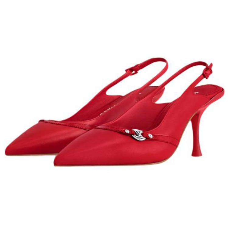 LOUIS VUITTON 6AM Slim Heel High Heels 7.5cm Women's Red
